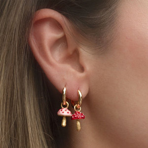 Dijes de Hongo Esmaltados de Acero Inoxidable 316L con Baño de Oro de 14k 18k, Personalizados DIY de Lujo para la Fabricación de Joyas, Collares y Pulseras - Product Image 4