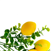 Hoogrealistische kunstmatige citroentakken, citroenfruit, Scandinavische bloemen, groene planten, huisdecoratie, kunststof, hoogwaardig.