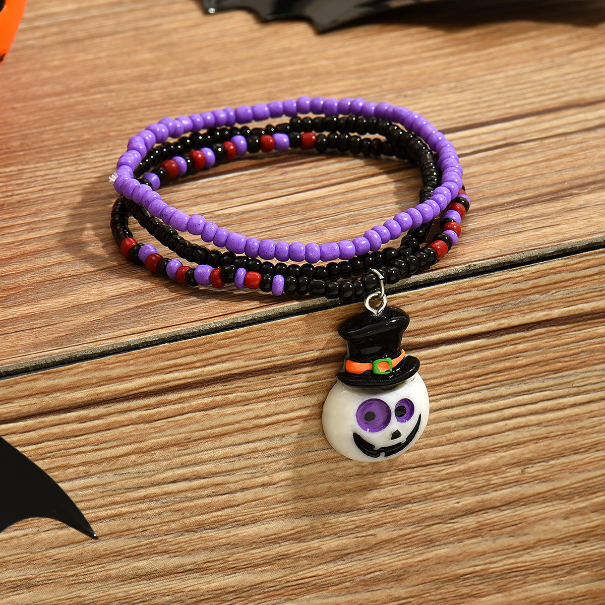 Halloween 3pcs/set Dark Beaded Bracelet with Funny Size Eye Mr