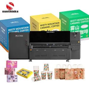 90cm Large Format Multi Colors Printing Corrugated Cardboard Carton Digital Printing Single Pass Inkjet Printer With Auto Feeder