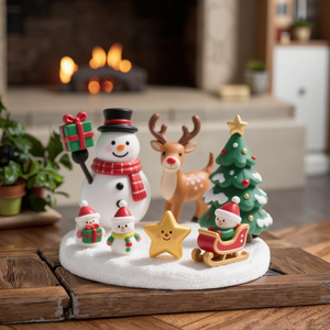 Mini artesanías de resina de <span class=keywords><strong>Navidad</strong></span>, muñeco de nieve bonito, trineo y figuritas de ciervo, decoraciones de estante de vacaciones para fiesta de <span class=keywords><strong>Navidad</strong></span>, <span class=keywords><strong>intercambio</strong></span> de regalos - Product Image 6