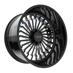 Jantes en alliage d'aluminium forgé sur mesure, série de pneus noirs simples, 22x12, jantes forgées - Product Image 4