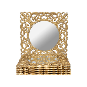 Assiettes de présentation personnalisées de luxe en argent et or, assiettes en plastique promotionnelles pour la décoration de table lors de fêtes et mariages - Product Image 1