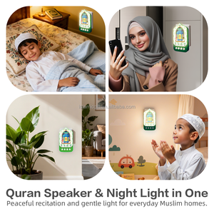 ZIKI TIME ZIKI-R711 Lampe de chevet numérique exclusive Ramadan pour musulmans, lecteur numérique du Coran 64 AlQuran Ruqyah, haut-parleur Coran à brancher pour la zikir - Product Image 5
