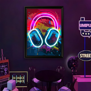 LED picture frame neon indoor hanging <b>wall</b> decoration <b>light</b> glowing hanging painting USB <b>dimmable</b> ambient <b>light</b> glowing painting - Product Image 5