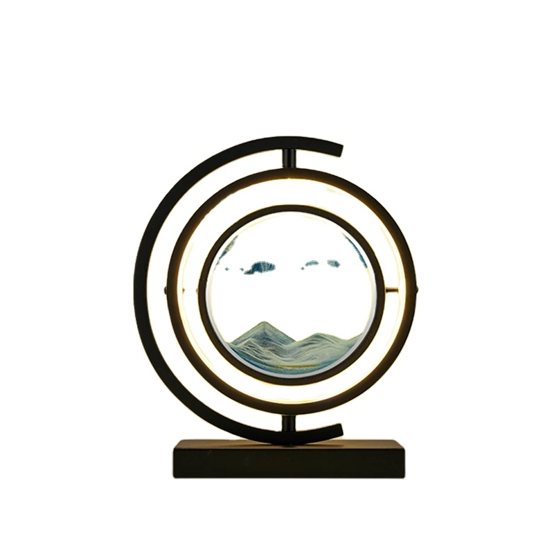 Движущийся песок художественное изображение песок искусство жидкое движение песок Круглое стекло 3D глубоководный песок искусство со светодиодом для домашнего декора и офиса