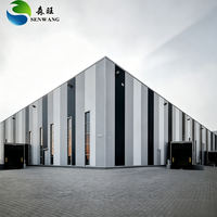 Atelier modulaire en structure d'acier extensible, extension pratique pour l'agrandissement d'usine, conception moderne, ISO