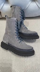 Botas de plataforma para mujer de alta calidad con diseño de cordones y cremallera a la moda, botines cortos de cuero genuino de caña alta - Product Image 2