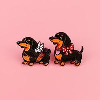 Penjualan Panas Bros Pin Enamel Dachshund Lucu untuk Pakaian Tas Hadiah Valentine Perhiasan Fashion Grosir