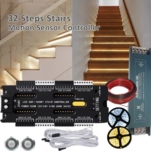 Système de Contrôle d'Éclairage d'Escalier Intelligent à Capteur PIR Anti-Court-Circuit pour Bandes LED Automatiques, Contrôleur de Capteur 32 Étapes pour Éclairage d'Escalier LED - Product Image 2