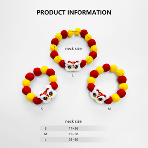 Shengchaoyi Nouvel An – Écharpe personnalisable pour animaux de compagnie (chats et chiens), collier extensible en coton uni pour l'été avec ornement boule de poils – Vente en gros - Product Image 5