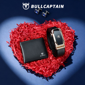 BULLCAPTAIN Juego de Cartera y Cinturón de Cuero Genuino para Hombre, Set de Regalo de Lujo para Negocios, Cinturón Automático con Trinquete y Cartera Bifold, Regalo para Hombres - Product Image 4