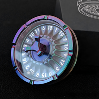 Nouveau Dés Rotatif D20 Anti-Stress en Métal Fini Nickel Noir pour D&D, Dungeons & Dragons, Jeux de Table et de Rôle