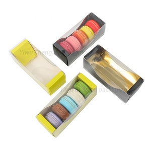 Wholesale Eco Recycle Gift Food Biscuit Pastry Packing Boxes with Window Sweet Cookie Packaging Paper Macaron Boxes