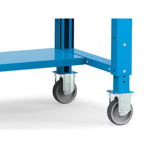 Établi Fami Work 200cm bleu avec roues et plateau en bois - Product Image 2