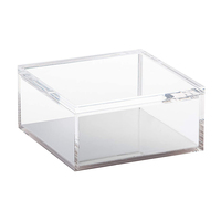 Cube de rangement en acrylique transparent transparent personnalisé, boîte carrée