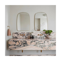 Newstar lavabo de salle de bain moderne meuble en pierre de marbre évier en onyx rose lavabo en marbre rose