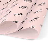 Papier de copie personnalisé avec lettrage incliné, fond noir uni, ton rose blush, double couche, pour marque de vêtements de détente