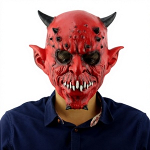 Máscara <span class=keywords><strong>de</strong></span> Demonio con <span class=keywords><strong>Cuernos</strong></span> para Halloween, Máscara <span class=keywords><strong>de</strong></span> Terror para Adultos, Disfraz <span class=keywords><strong>de</strong></span> Cosplay para Fiesta <span class=keywords><strong>de</strong></span> Halloween, Accesorios <span class=keywords><strong>de</strong></span> Látex <span class=keywords><strong>de</strong></span> <span class=keywords><strong>Diablo</strong></span> Rojo - Product Image 4