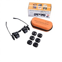 Head-mounted Black Magnifying Glass Multi Fold Combination Magnification Hands Free Magnifier With Led Lights