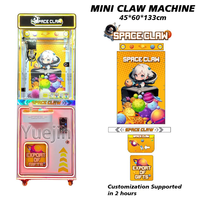 Mini machine à griffes à monnayeur en métal pour peluches, avec garantie, accepteur de billets, vente en gros