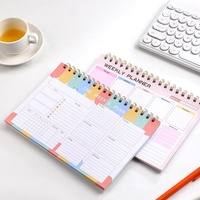 Impression personnalisée luxe 2024 planificateur hebdomadaire quotidien agenda a4 nourriture et fitness cahier à spirale planificateur de journal