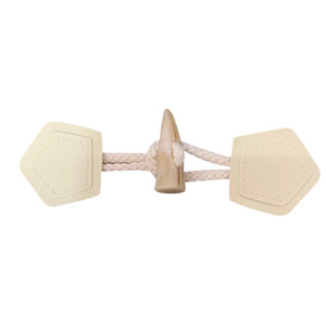 Cuero resina cuerno hebilla abrigo cortavientos abrigo de lana botón suéter niños madera algodón cuerda hebilla - Product Image 5