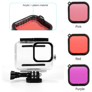 Accessoires pour caméra d'action <span class=keywords><strong>Gopro</strong></span>, <span class=keywords><strong>Hero</strong></span> <span class=keywords><strong>8</strong></span>, Kit noir avec boîtier de protection étanche, Kit de <span class=keywords><strong>filtre</strong></span> de plongée, 10 pièces - Product Image 2