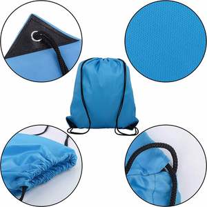 High Quality Custom Size Color Foldable Clothes Storage Shopping Polyester <b>Drawstring</b> <b>Backpack</b> Wholesale for Travel Sport Gym - Product Image 3