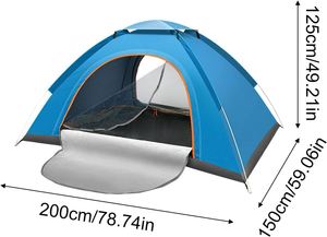 Carpa de Camping Tipo Domo, Portátil, para 3-4 Personas, de Poliéster 170T, Impermeable, Ultraligera, para las Cuatro Estaciones, con Apertura Automática - Product Image 4