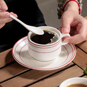 Minimalist Ceramic <b>Cups</b> and Saucers <b>Set</b> Cappuccino Coffee <b>Cup</b> Vintage Green Lines Tea <b>Cup</b> <b>Set</b> - Product Image 5