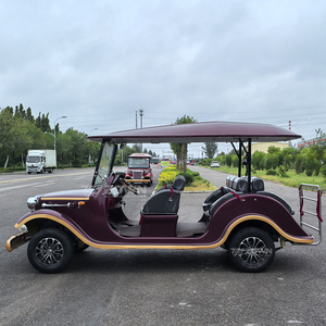 Voiture de tourisme électrique classique de luxe rétro 6 places, chariot de golf vintage à batterie pour la réception d'hôtel et le tourisme en zone panoramique - Product Image 2