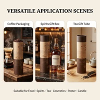 Emballage cylindrique en papier kraft de luxe personnalisé avec estampage à chaud en feuille d'or pour aliments, thé, spiritueux, cosmétiques, bougies, OEM