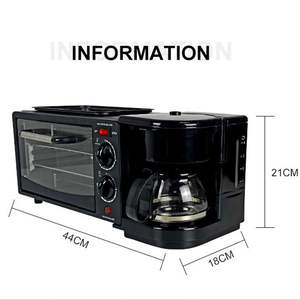 库存库存大容量电动多功能三合一早餐机咖啡机内置覆盖披萨烤箱 - Product Image 6
