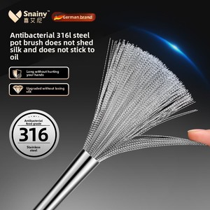 Brosse à vaisselle en silicone avec fil en acier inoxydable pour nettoyer les casseroles et les poêles, outil de cuisine domestique sans endommager la vaisselle - Product Image 4