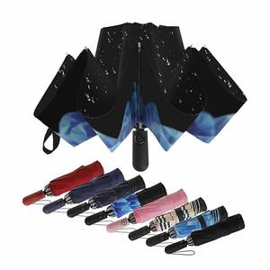 Logo de personnalisation entièrement automatique en usine <span class=keywords><strong>Parapluie</strong></span> publicitaire <span class=keywords><strong>Parapluie</strong></span> d'affaires pliant inversé pour hommes et femmes - Product Image 1