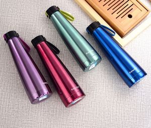 Colorful Tapered Stainless Steel Insulated Water <b>Bottle</b> with Lanyard, Leakproof <b>Flask</b> for Gym - Product Image 3