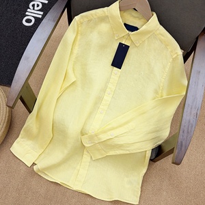 Ral 2026 Luxury Casual Designer Style <b>Yellow</b> Loose-Fitting Sporty Business-Style Spring Long-Sleeved <b>Shirt</b>-<b>For</b> <b>Men</b> ODM 100% - Product Image 1