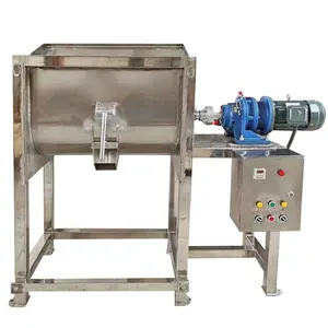 Small powder and liquid low speed single axis screw belt horizontal mixer for food powder