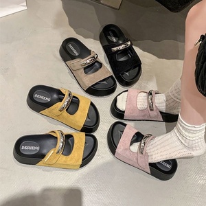 New Style Fashionable Casual Beach Outdoor Slip-on Thick-soled <b>Wedge</b> Platform for Spring <b>Summer</b> Autumn Wear Lightweight - Product Image 4