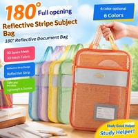 Sac de rangement pour documents de bureau grande capacité avec bande réfléchissante, idéal pour événements et conférences, modèle Space Mesh