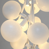 Lustre sphérique moderne de luxe Senfey en verre blanc laiteux, LED, hauteur réglable, longue suspension verticale pour escalier