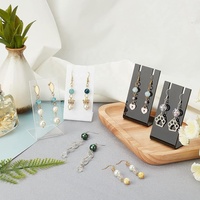 Présentoir de boucles d'oreilles en acrylique à paire unique en forme de L pour magasin de détail