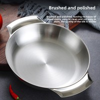 Panci Paella Stainless Steel Warna Emas, Baki Sajian Komersial dengan Pegangan Ganda, Aman untuk Microwave, Promo Hot Sale