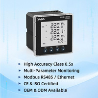 Analizador de Energía Trifásico YADA Clase 0.5S, Medidor de Energía Inteligente de Montaje en Panel, Modbus RS485, Medidor Digital de kWh con Certificación CE para Sistemas Industriales BMS EMS