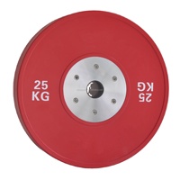 Plaques de poids en caoutchouc pour compétition de gym avec logo personnalisable, plaques de poids interchangeables 10-55LB, poids de barre en acier moulé 5-25KG, capacité 20KG