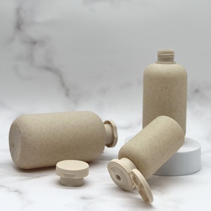 Emballage cosmétique Soins de la peau <span class=keywords><strong>Paille</strong></span> de blé biodégradable 100-500ml Bouteilles en plastique Flip Cap 100% Bouteille de lotion de shampooing en plastique - Product Image 5