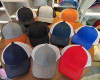 Casquette de baseball unisexe en coton avec logo brodé personnalisé, 6 panneaux, maille, fermeture snapback, style trucker