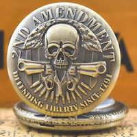 Cadeau d'Halloween antique-Rétro Gothique Jack Skellington Pendentif Collier Tim Burton's Nightmare Christmas Montre de Poche pour Hommes Enfants