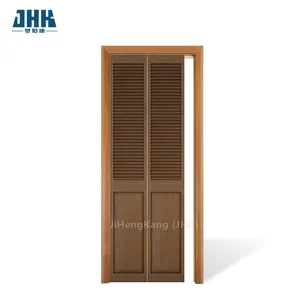 JHK- Bi folding and ventilated wooden louver wardrobe composite doors folding cabinet doors wood closet doors